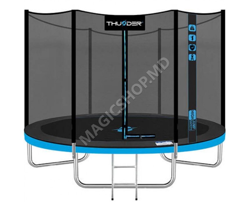 Trambulina Pro 255 cm, plasa externa, roz, albastru